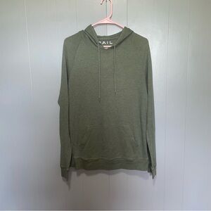 The Rail Thermal Knit Raglan Green Lightweight Hoodie Large